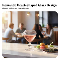 Social-Media-Worthy Mable Heart Shaped Straw Cup Great Gift Heart Shaped Goblet Elegant for Young Adults, Home Bartenders
