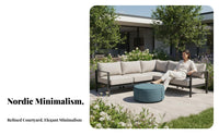 Nordic design L-Shaped Sectional Sofa Minimalist aesthetic appeal L-Shaped Sectional with Coffee Table reconfigurable Design Outdoor Furniture Weather-Resistant for Homeowners, guest accommodations Businesses, Families, Garden, Courtyard, Backyard, Porch