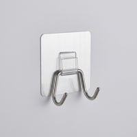 Waterproof Stainless Steel Hook Rack for Kitchen and Bathroom, Wall Mounted No Drill for Students