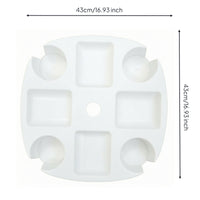 Plastic Umbrella Table Tray with Snack Compartments Lightweight Umbrella Table Tray with Cup Holders Weather Resistant Space-Saving for Poolside