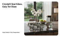 Light Luxury Design Glass Pitcher and Cup Set Large Capacity Faceted Design Glassware Set Heat & Cold Resistant for Families, Home Use