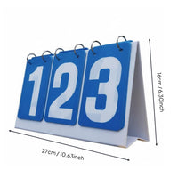3 Digit Scoreboard Smooth Flipping Tabletop Score Board Freestanding Design Manual Flip Score Counter for Coaches, Referees, Tournaments, Gym Class