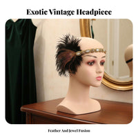 Feather Headband Crystal Embellished Gemst Single Ed Feather Hairband 1920s Dancer Headpiece Ethnic Design 1920s Design
