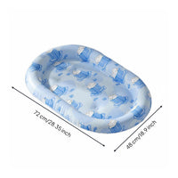 Oval Cooling Bed Recessed Center Polymer Gel Pet Bed Printed Pattern