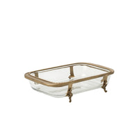 Glass Bowl with Metal Trim Sophisticated for Entryway