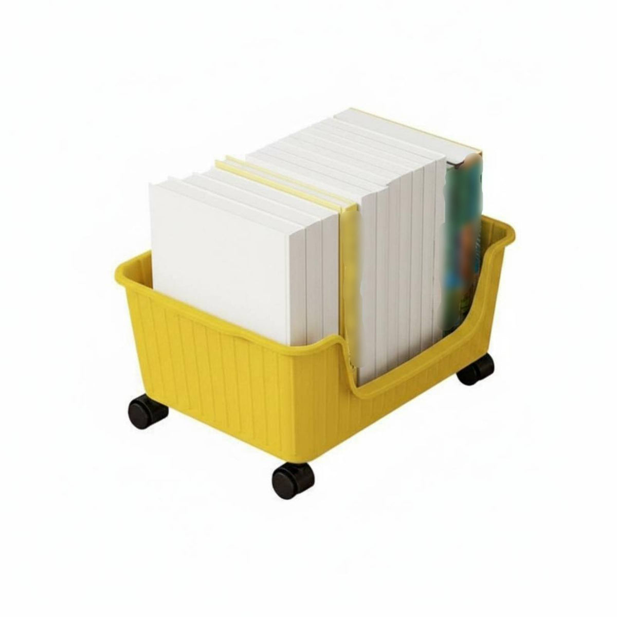 under-table Rolling cart with casters Wheeled Book container Movable for Students, Kids