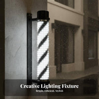 Rotating Barber Pole Light Waterproof Rotating Barber Pole Retro Design Patriotic Stripes Striped Light for Outdoor, Storefront
