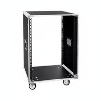 Thickened Metal Frame Rolling Flight Case Heavy-Duty Construction Mobile Audio Rack Reinforced Corners Portable Sound Equipment Case With Casters for DJs, Musicians, Outdoor Events, Home Theater, Studio, Conference Room