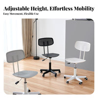 Adjustable Height Armless Swivel Desk Chair Blast-Resistant-Proof Gas Lift Armless Rolling Chair with Perforated Back Easy to Clean Office Furniture Ergonomic Design for Students, Home Workers, Adults, Study Room, Dormitory, Bedroom