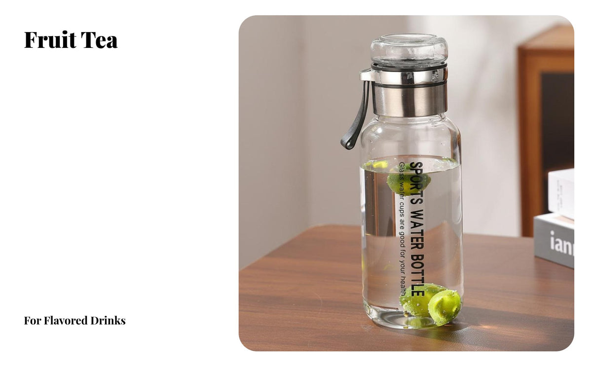 Large Capacity Water Jug Large Capacity Tea Bottle Glass Water Bottle for Fitness Enthusiasts, Athletes, Outdoor, Travel, Office