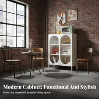 particle-resistantresistant Glass Door Cupboard long-lasting Frame book storage unit Modern Design Storage Cabinet for Book Lovers, Collectors, Homeowners, Living Room, Bedroom, Study, Office