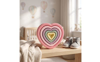 5 Pieces Nested Heart-Shaped Stepping Stones Stackable Foam Balance Stones Lightweight Toy Sturdy for Playroom
