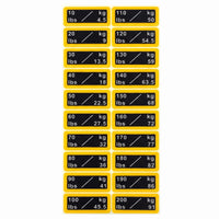 Weight Block Sticker Pounds and Kilograms Weight Stack Label Number Decal Rounded Corners Fitness Accessory Rectangular