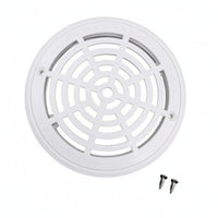 8-Inch Main Drain Cover ABS Plastic Round Pool Drain Cover White Screw-Fixed