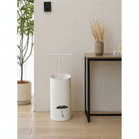 Cylindrical Umbrella Stand with Hanging Bar Modern Umbrella Storage Rack Slim Holder Elegant for Hallway, Foyer, Doorway