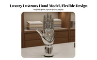 High Gloss Surface Electroplated Hand Model Elegant Decoration Jewelry Display Hand Stable Base Bracelet Holder Stand Stylish Design for Retailers, Crafting Professionals, Collectors, Trade Exhibition Booth, Trade Exhibition S, Countertop, Dressing Table
