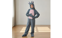 Youngster bunny Costume 4-Piece Set Full Body Hare Suit Hooded Design Hare Full-Body Suit for Parties