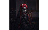 Theatrical Day of the Dead Costume Set Transparent Day of the Dead Costume Floral Mask for Cosplayers