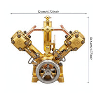 Engine Model High Precision Miniature Steam Engine Mechanical Aesthetic Desktop Ornament for Hobbyists, Desk, Office, Display Cabinet