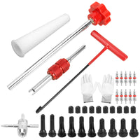 36 Pieces Valve Stem Installation Tool Complete Tire Valve Stem Tool Kit Tubeless Knurled for DIYers, Garage, Roadside Emergency