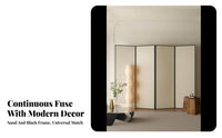 Foldable Design Arched Panel Screen Japanese influenced Room Divider Portable Folding Partition Minimalist design for Office Workers, property owners, Renters, Entryway, Bedroom, Studio Apartment