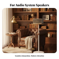 Adjustable Speaker Stand Stable Heavy Base Wooden Audio Surface Stand Non-Slip Freestanding Speaker Holder for Home Theater, Living Room, Bedroom