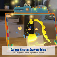 Kids Cartoon Luminous Drawing Board, Erasable Handwriting Pad, Creative Art Toy, Pen Included