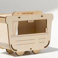Decorative Design Hamster House and Hide, Plywood Wooden Hamster Hideout for Small Pets, Open Ventilation Assembly Required Habitat Accessory