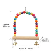 Parrot Toy Colorful Wood Arch Bird Perch, Hanging Bell Parrot Swing with Anti Slip Grip, Pet Bird Essential Supplies for Entertainment 138 characters