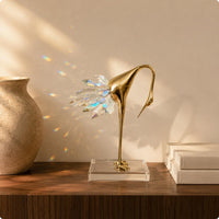 Faceted Wing Bird Ornament Faceted Bird Home Decoration Clear Acrylic Base Home Decor