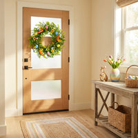40cm Easter Wreath Easter Egg Wreath Lively Colors Spring Decor for Home, Families, Staircase, Entryway, Porch