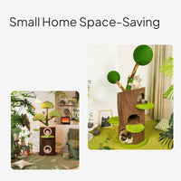 Solid Wood Cat Treehouse Multi-Function Cat Condo