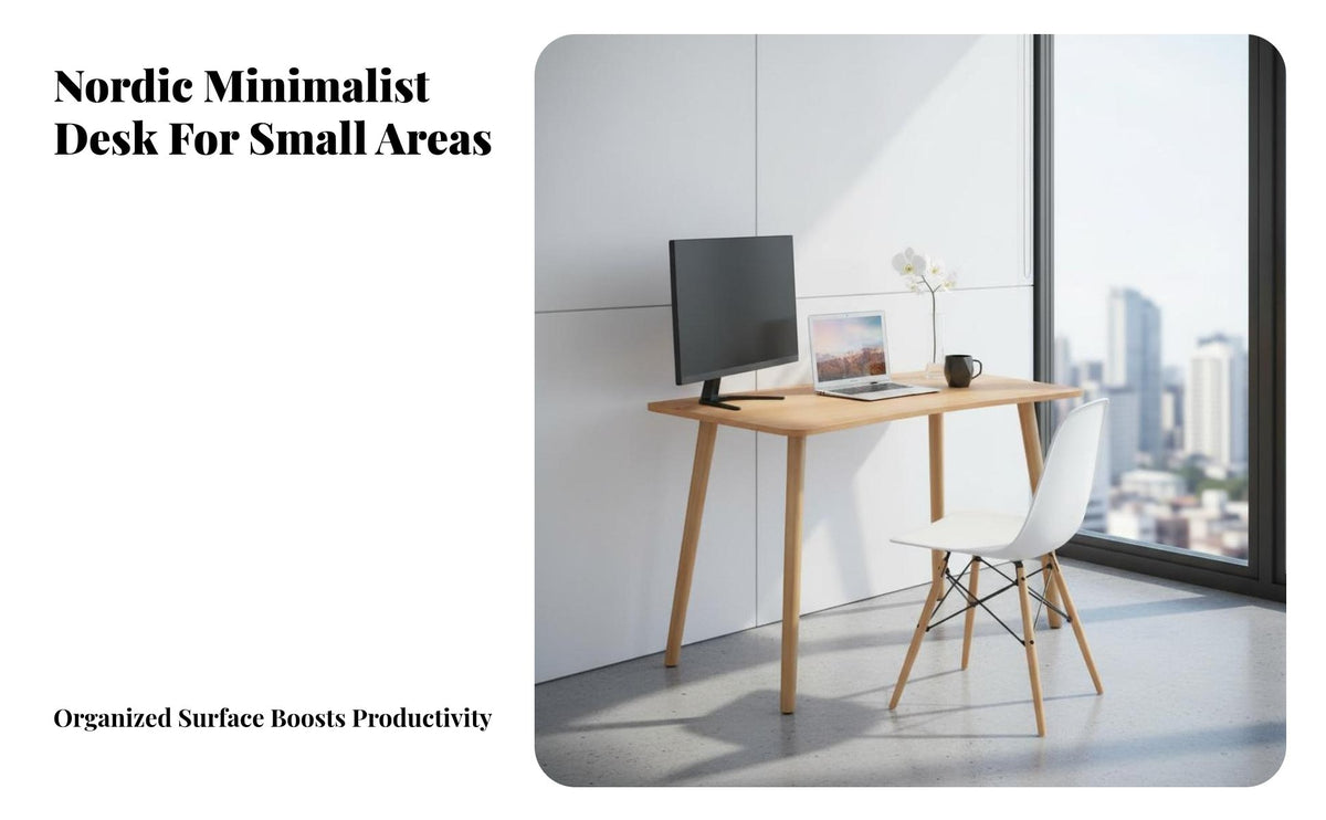 Simple Computer Desk Minimalist Design Small Home Office Desk Easy Installation Modern Writing Table for Teenagers, Remote Workers, Bedroom, Dorm Room