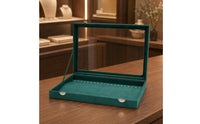 Transparent Cover Velvet Jewelry Box Metal Clasp Display Jewelry Box Flocked Textile Accessory Storage Rectangular