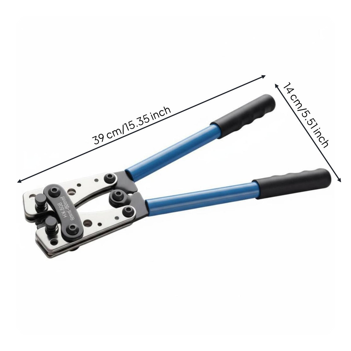 Precision Dies 6-50mm² Cable Crimping Plier Sturdy Construction Manual Lug Crimping Tool Non-Slip Grip Manual Terminal Crimper Ergonomic Handle for Electricians, DIY Enthusiasts, Electrical Wiring, Automotive Repair, Solar Panel Installation
