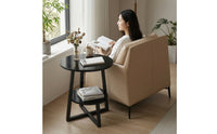 Round Side Table Contemporary Circular End Table Compact for Living Room, Reading Corner, Apartments