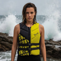 Buoyancy Vest Fitted Neoprene Vest Apparel Sleeveless Adjustable for Jet Skiing, Surfing