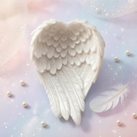 Resin Angel Wing Jewelry Holder Layered Feather Decor Ornament Molded