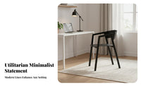 utilitarian aesthetic Minimalist Backrest Chair warehouse Aesthetic Modern Dining Chair Sturdy Metal Legs Seating Furniture long-lasting Construction for Interior Designers, Design fans, Hotel, Restaurant, Meeting Room, Kitchen