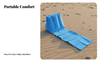 Inflatable Flocked Triangle Pillow Soft and Comfortable Inflatable Beach Backrest Flocked Air Mat Support for Travelers