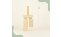 Wood Block with Striker Rhythmic Wood Block with Mallet Rhythm Instrument Natural Guiro Long-Lasting for Children, Classroom