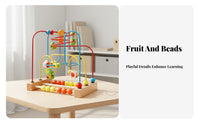 Wooden Bead Maze Toy Educational Wooden Bead Maze Develops Fine Motor Skills Young Child Learning Toy for Infants, Preschoolers, Nursery, Daycare