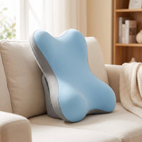 Ergonomic Bed Back Cushion Multifunction Backrest Pillow with Memory Foam Breathable Support Pillow with Cool-Silk Cover Firm for Students