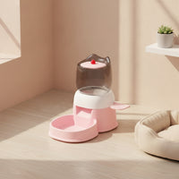 Press Pet Feeder Compact Pet Feeder with Transparent Storage Container Easy to Fill Manual Food Dispenser for Kitchen, Apartment