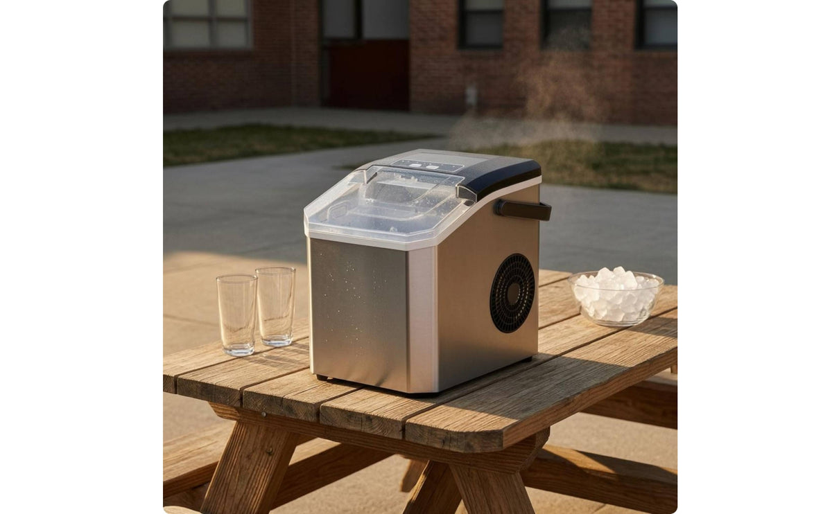 Transparent Lid Ice Maker Compact Countertop Ice Maker Viewing Window