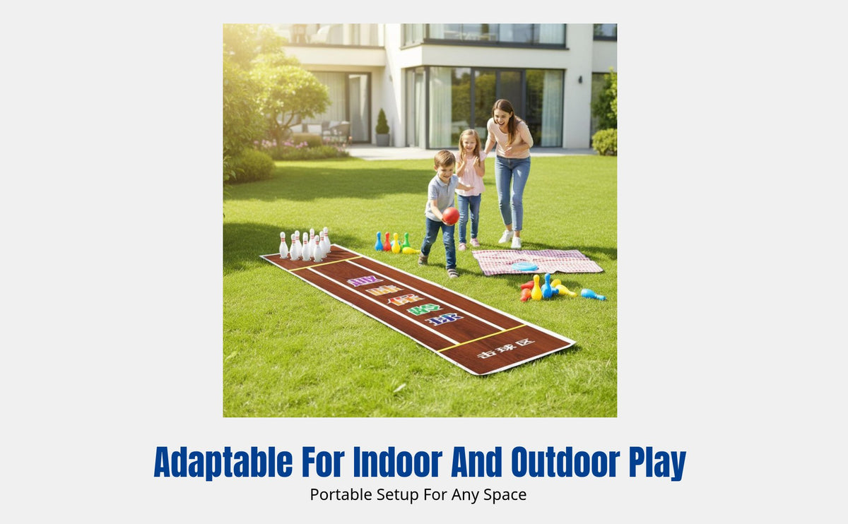 Bowling Alley Mat, For Kids & Adults, Indoor Outdoor Activity, Portable