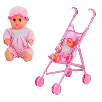 Cross-border Simulation Baby Stroller Toy Educational Pretend Play Doll Iron Tube Walker Stroller Toy Factory