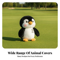 Furry Driver Headcover Penguin Driver Head Cover Furry Penguin Golf Cover Realistic Design