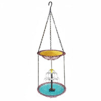 Easy to Hang Hummingbird Water Fountain Decorative Cascading Bird Fountain Lightweight Hanging Bird Bath Weather Resistant for Garden, Outdoor, Patio