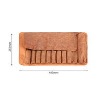 Wear-Resistant 10-Slot Tool Roll Long-Lasting Carving Roll Portable PU Leather Tool Pouch Multiple Pockets for DIY Users, Woodworkers, Workshop